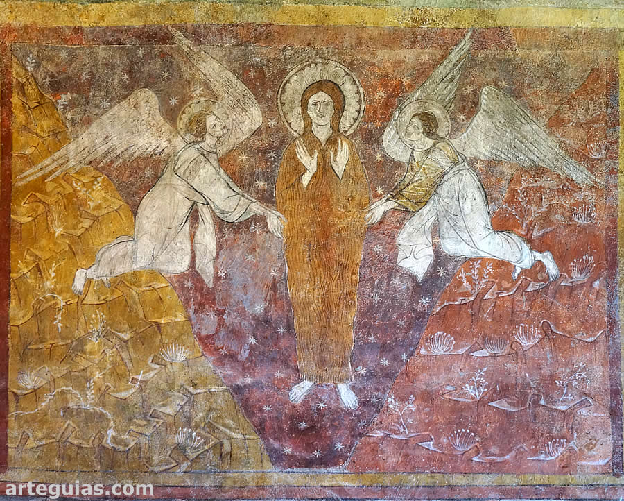 Santa Mar&iacute;a MAgdalena siendo elevada al Cielo por &aacute;ngeles