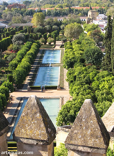 Vista de los Jardines desde la Torre de los Leones