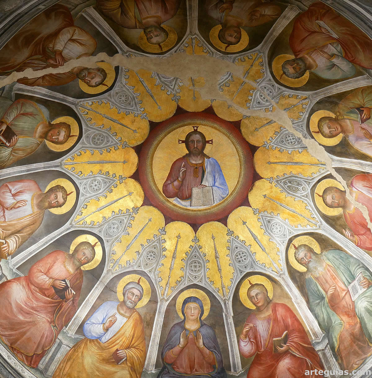 Pentecost&eacute; pintado en la c&uacute;pula del &aacute;bside del Baptisterio de la Catedral de Padua