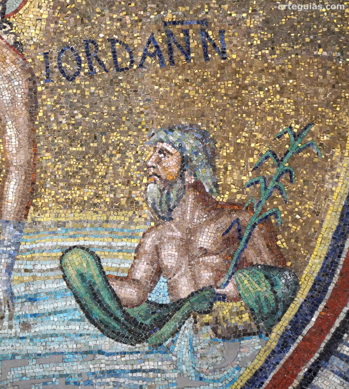 Mosaico con las personificaci&oacute;n del r&iacute;o Jord&aacute;n