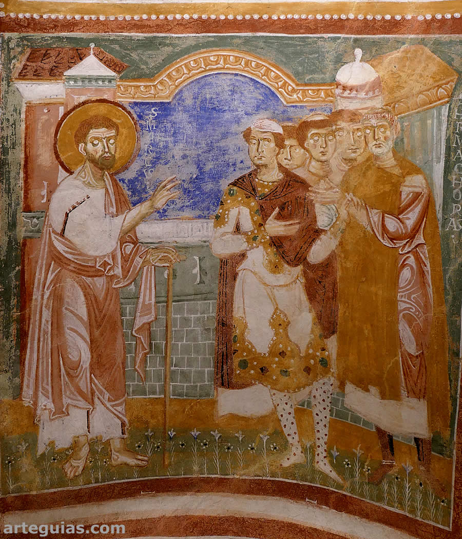 Detalle de las pinturas de la cripta