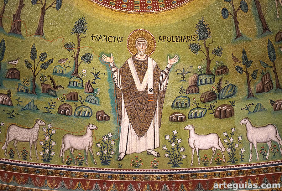 Mosaico con el obispo San Apolinar