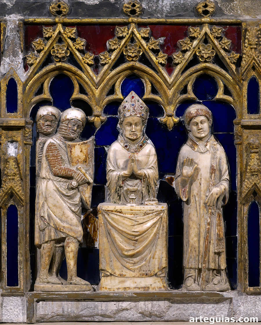 Detalle del sarc&oacute;fago de  San Narciso