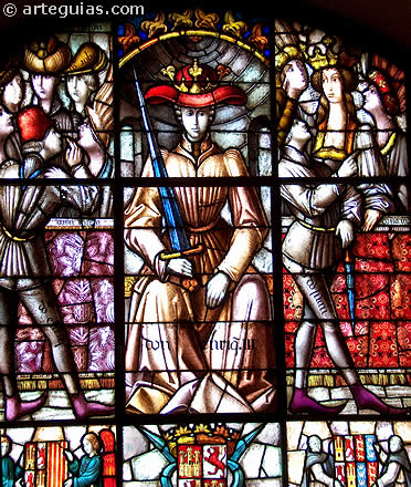 Enrique III en una vidriera del Alc&aacute;zar de Segovia