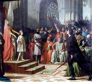 Mar&iacute;a de Molina presenta a su hijo Fernando IV en las Cortes de Valladolid de 1295