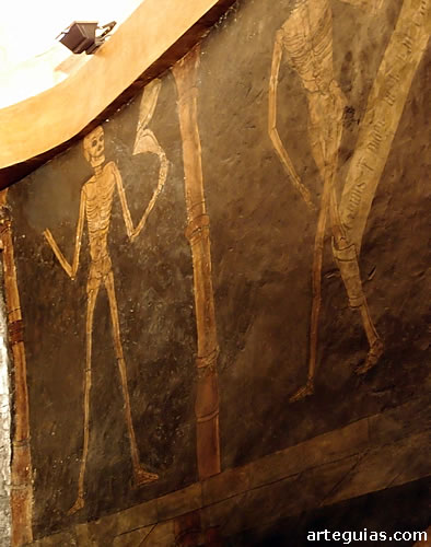 Escenas pintadas de la llamada "Danza de la Muerte"