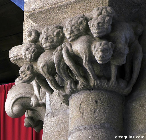 Catedral de Tuy: capitel de leones
