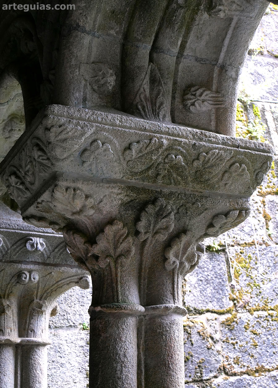 Capiteles fitomorfos del claustro de la Colegiata de Sar