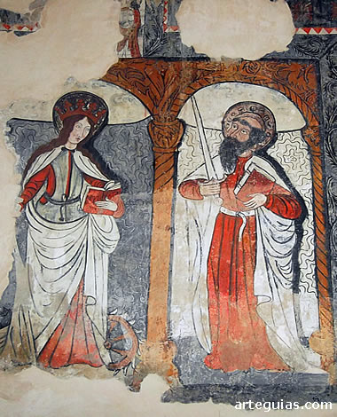 Pinturas murales aparecidas en una reciente restauraci&oacute;n