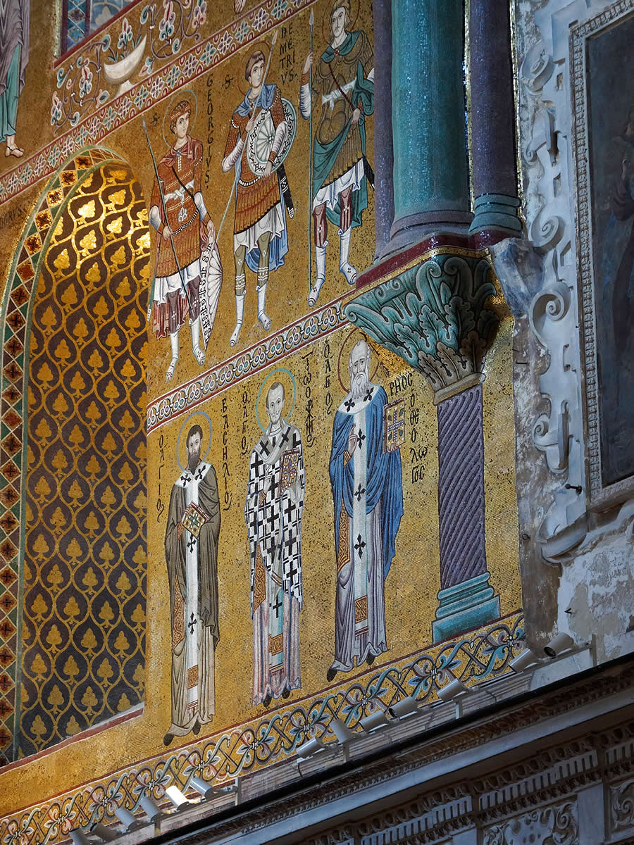 Sector de mosaicos de la catedral de Cefal&uacute;, en Sicilia