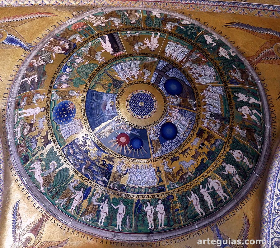 Cúpula de la Creación o Génesis en el Nártex