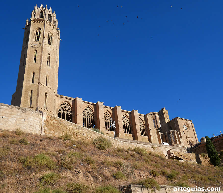 La Seu Vella se encuentra sobre un cerro que domina la ciudad