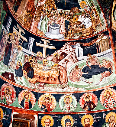 Frescos bizantino en el Monasterio de Poganovo, Serbia