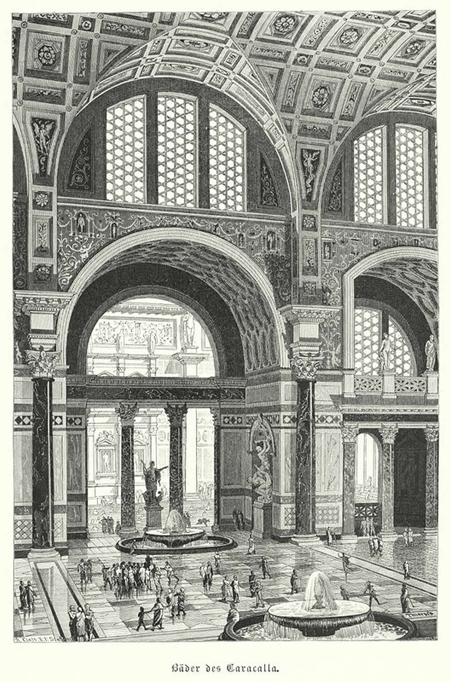 Recreaci&oacute;n del interior de las Termas de Caracalla