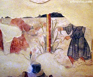 Escena de un calendario agr&iacute;cola con la vendimia