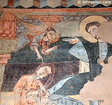 Mar&iacute;a Magdalena enjugando los pies de Cristo con su cabello