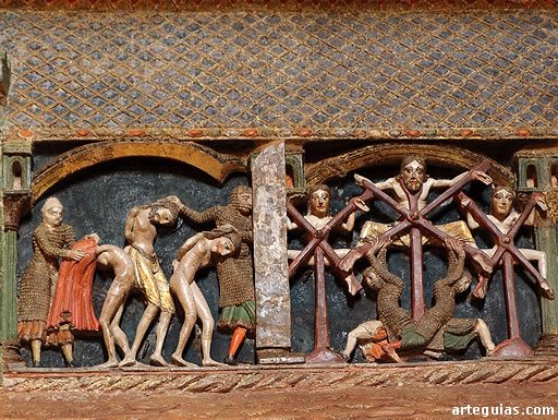 Cenotafio de la bas&iacute;lica de San Vicente de &Aacute;vila: martirio de los tres hermanos cristianos