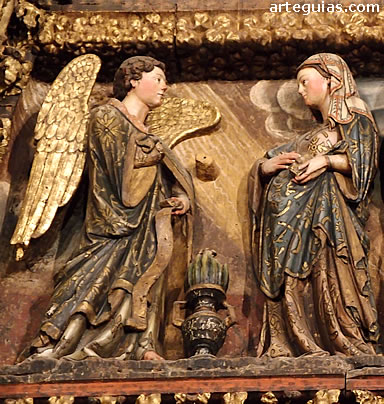 El t&iacute;mpano de la iglesia de Santa Mar&iacute;a de los Reyes de Laguardia comienza con la Anunciaci&oacute;n