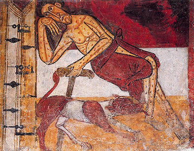 L&aacute;zaro ante la puerta de la casa del rico Epul&oacute;n