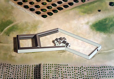 Santa Mar&iacute;a de Melque en el interior de un monasterio de &eacute;poca visigoda. Ilustraci&oacute;n del Centro de Interpretaci&oacute;n