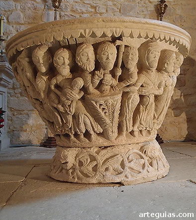 La pila bautismal rom&aacute;nica