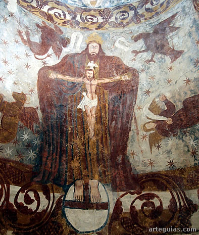 Pinturas del interior del &aacute;bside que representan la Sant&iacute;sima Trinidad