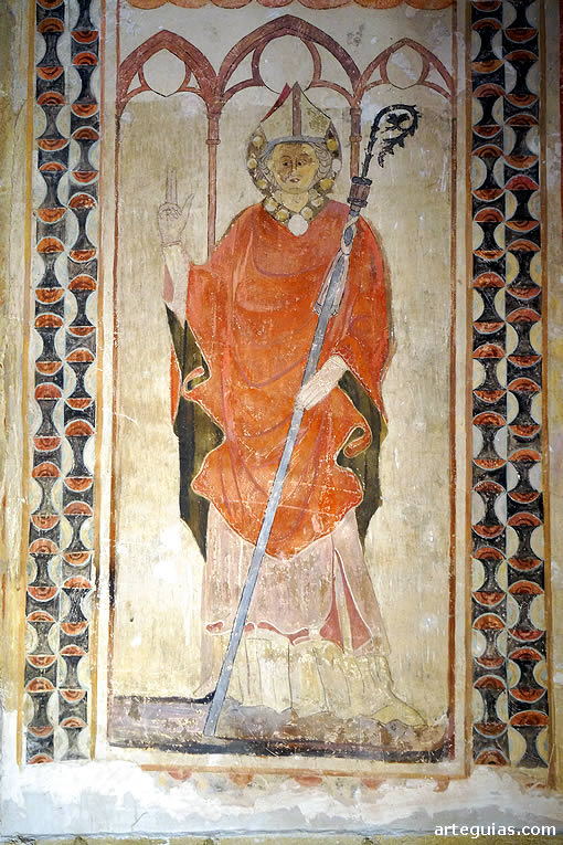 Pintura mural de un obispo