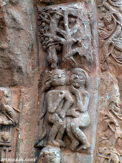 Ad&aacute;n y Eva en la escena delPecado Original