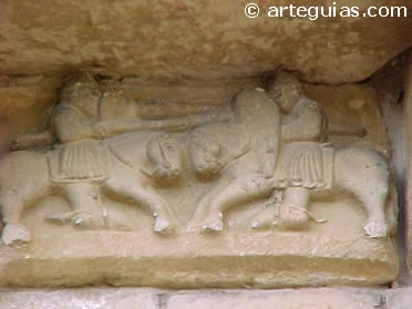 Combate entre caballeros. Iglesia de Artaiz, Navarra