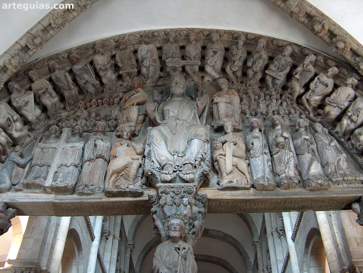 Tímpano del arco central del Pórtico de la Gloria
