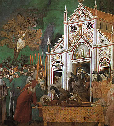 Giotto: Escena de la Historia de San Francisco en la Basílica de Asís