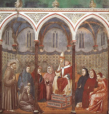 Giotto: Detalle de la Historia de San Franciaco en la Basílica de Asís