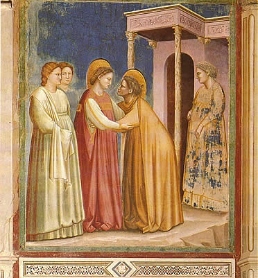 Giotto: Escena de la Visitación en la Capilla Scrovegni (Padua)
