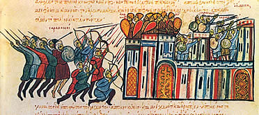 Arqueros del ej&eacute;rcito bizantino como avanzadilla en la Toma de Edessa