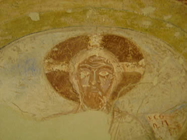 Cristo en Majestad. Mural al fresco en la iglesia de Feldebr&ouml;