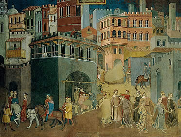 Ambrosio Lorenzetti: Pintura mural en el Palacio Comunal de Siena
