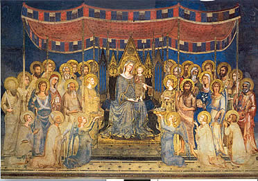 Simone Martini: Virgen en Majestad rodeada por los santos, Palacio Comunal de Siena