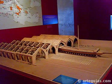 Maquetas de las atarazanas de Valencia, construidas en el siglo XIV. El comercio mediterr&aacute;neo fue el principal motor de la Corona de Arag&oacute;n