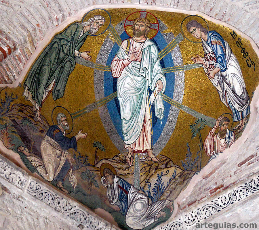 Mosaico del pasaje de la Transfiguraci&oacute;n (Monasterio de Dafni en Atenas)