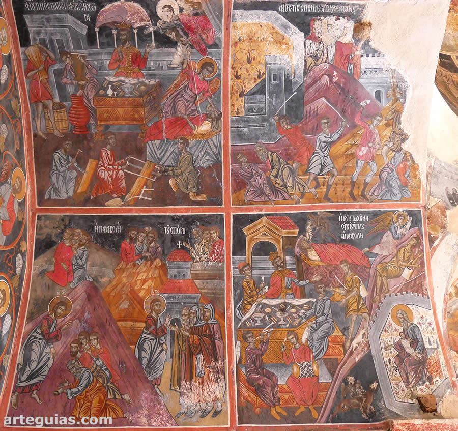 Narraci&oacute;n pict&oacute;rica de varias par&aacute;bolas de Cristo en el n&aacute;rtex de Kaisariani