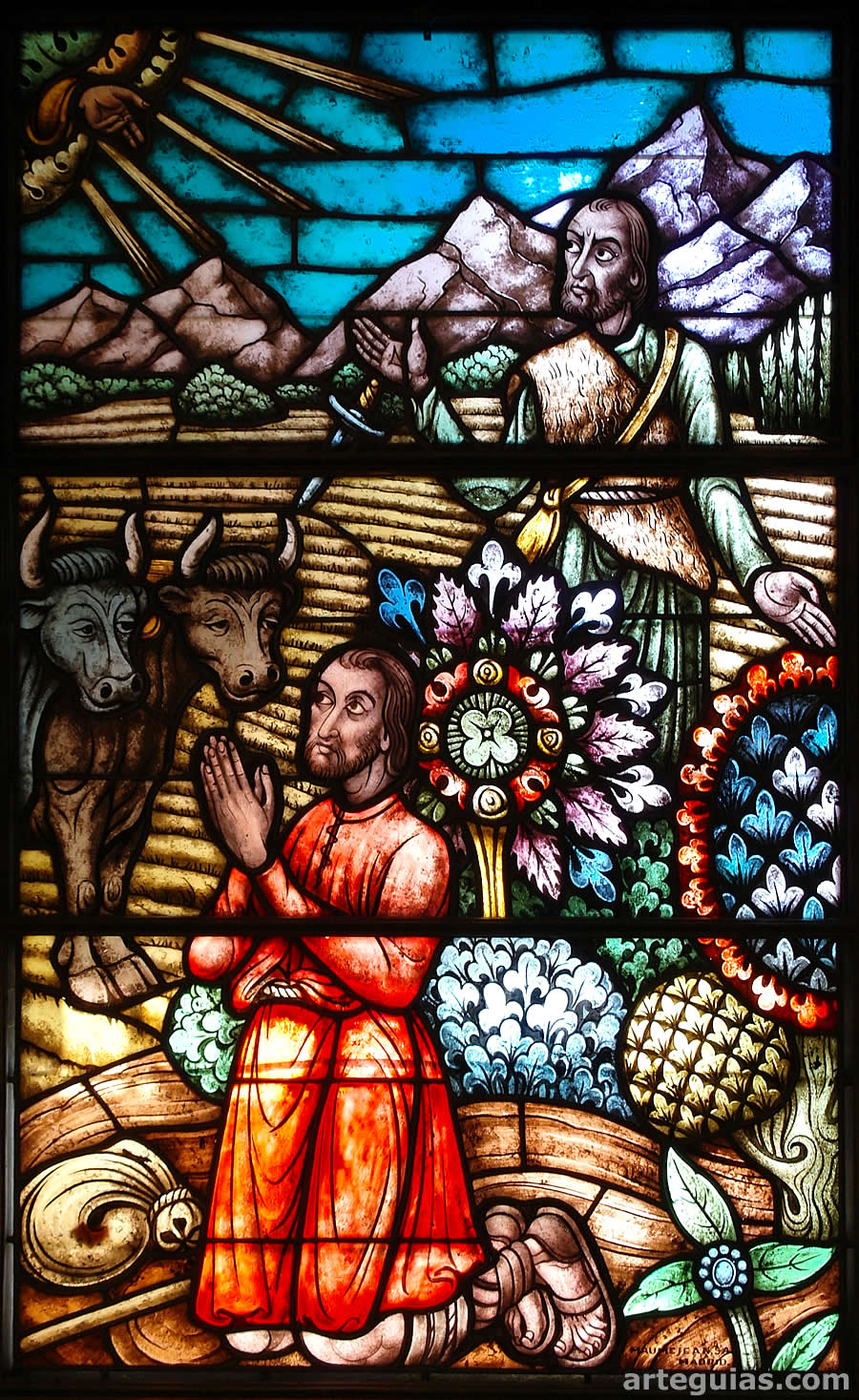 Vidriera neorrom&aacute;nica con la conversi&oacute;n de Nu&ntilde;o