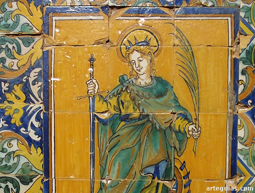 El interior de la iglesia del Monasterio de Tentud&iacute;a est&aacute; repleto de finos trabajos de  azulejer&iacute;a