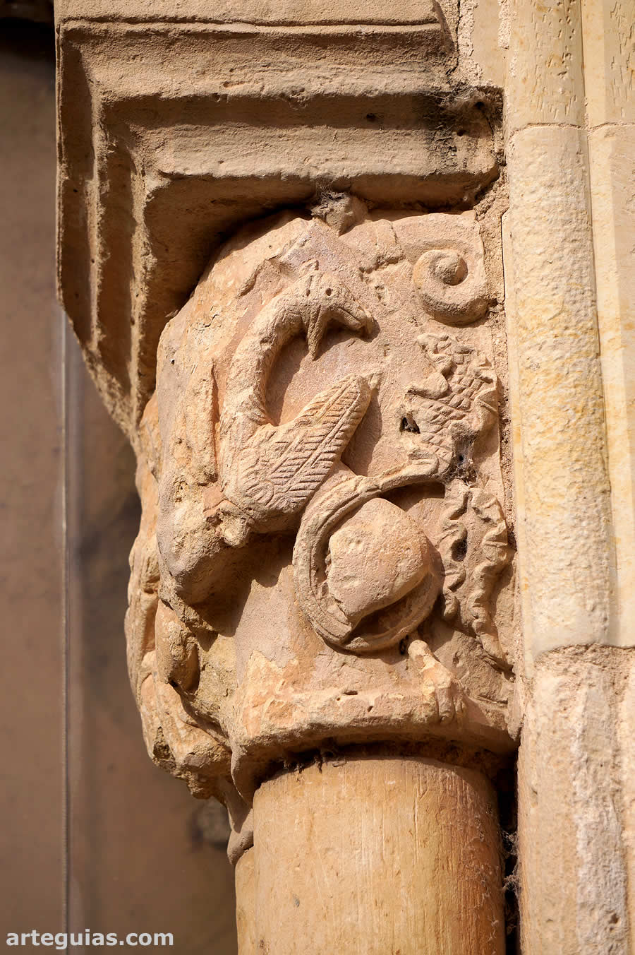 Capitel que muestra un grifo