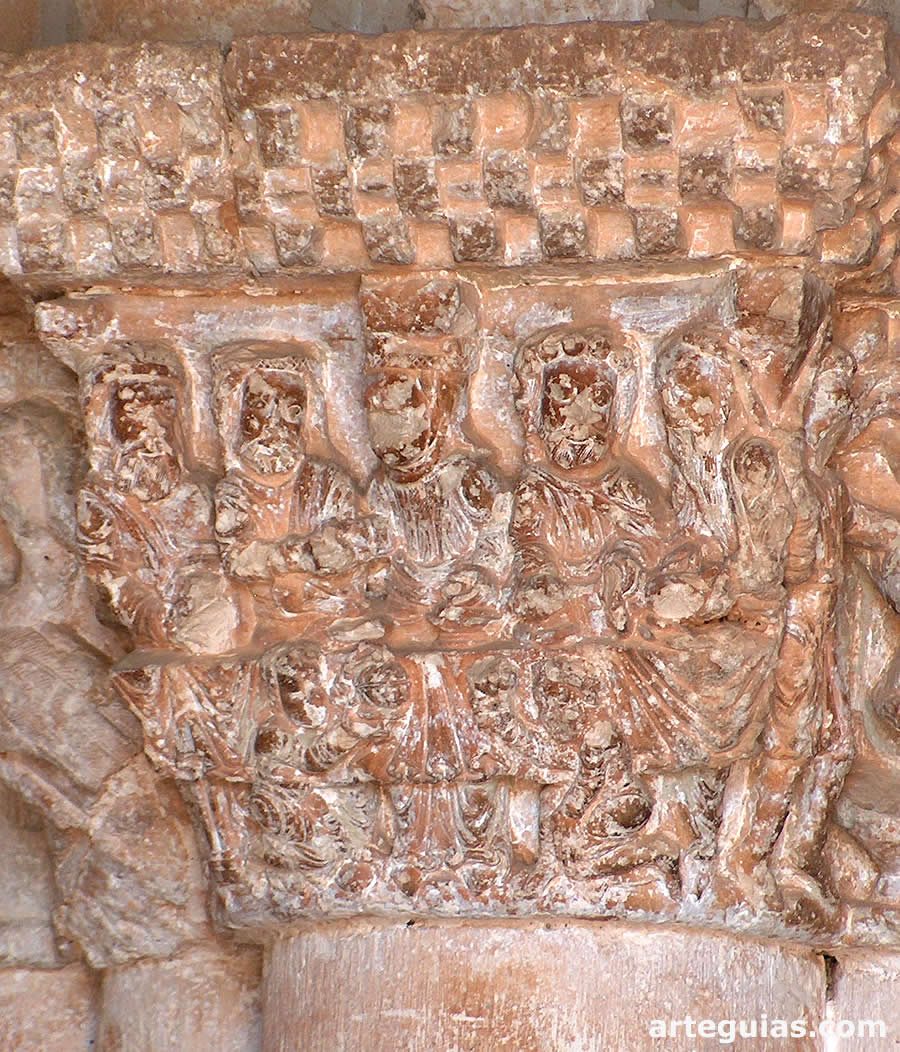 Capitel con el pasaje del Banquete de Herodes Antipas