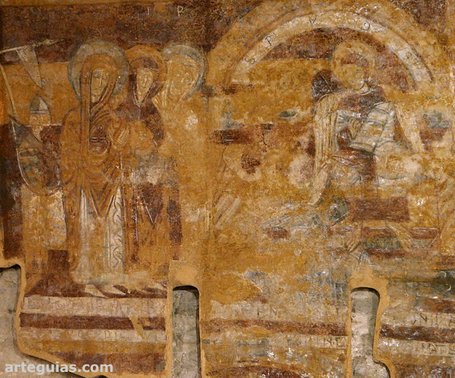Fresco rom&aacute;nico con el pasaje de la Resurrecci&oacute;n