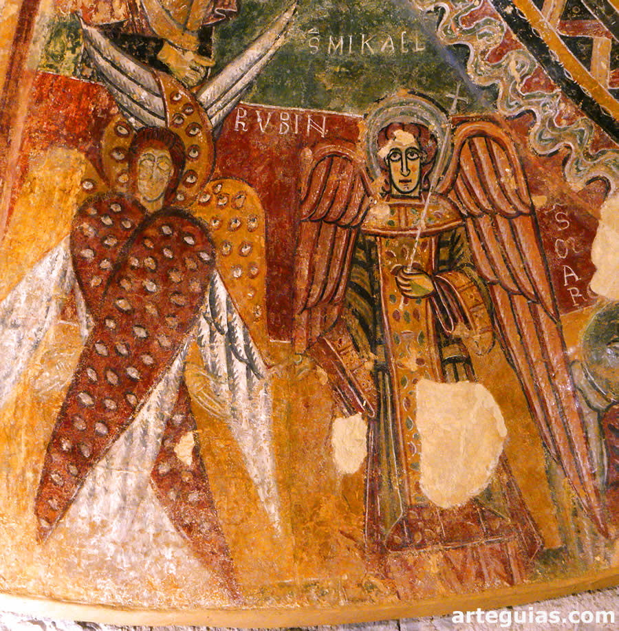 Frescos rom&aacute;nicos en la iglesia de Sant Tom&agrave;s de Fluvi&agrave;, Girona 