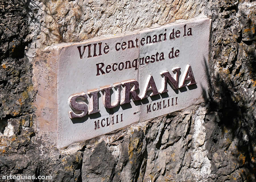 Placa conmemorativa del octavo centenario de la reconquista de Siurana (a&ntilde;o de 1153)