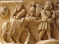 Huida a Egipto. Capitel del claustro