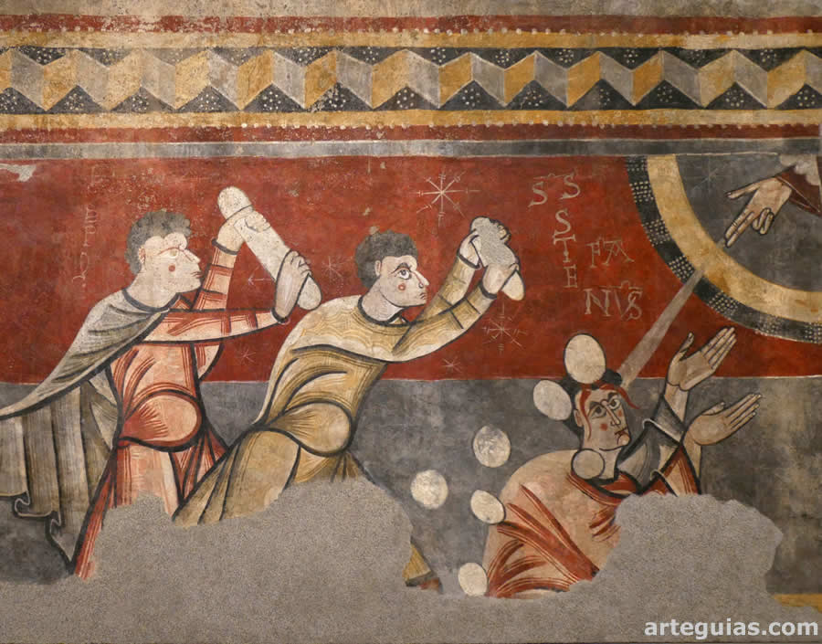 Pinturas rom&aacute;nicas sobre el martirio de San Esteban