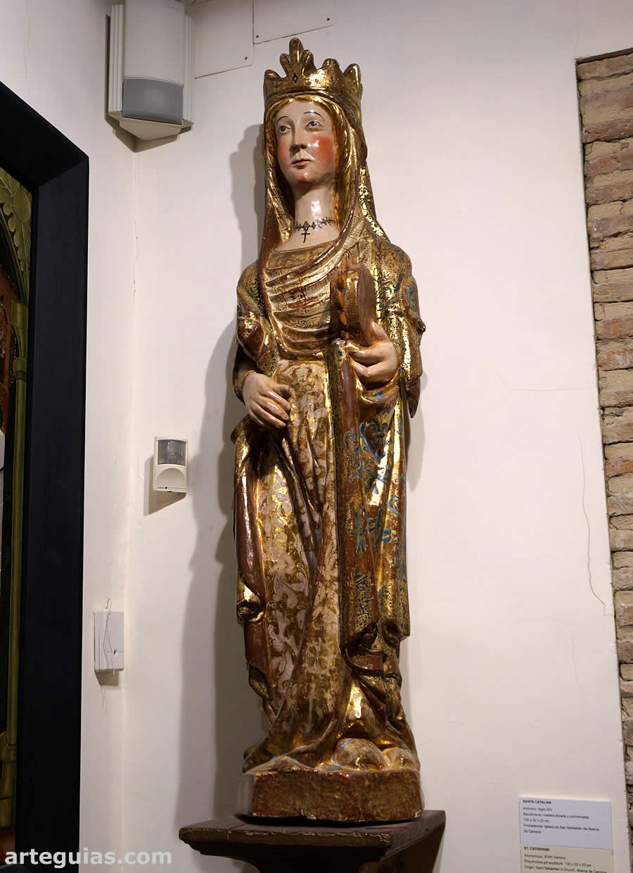 Imagen g&oacute;tica de Santa Catalina en el Museo Diocesano de Arte Sacro, Palencia